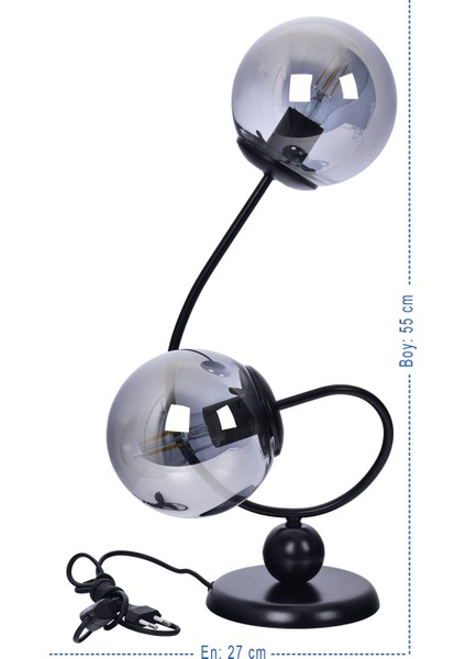 Linda Lüx Camlı Masa Lambası (Siyah) fiyatları