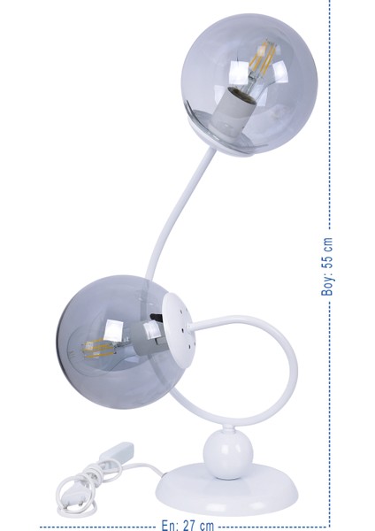 Linda Lüx Camlı Masa Lambası (Beyaz) fiyatları