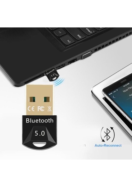 Kablosuz Mini Bluetooth USB 5.0 Dongle Receiver Alıcısı Aparatı