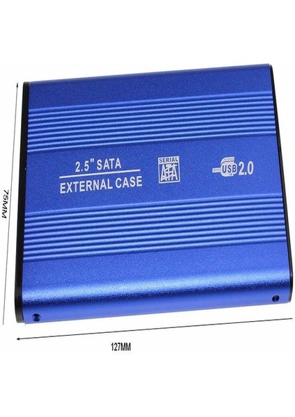 USB 2.0 Sata Harici 2.5 HDD Harddisk Kutusu Mavi