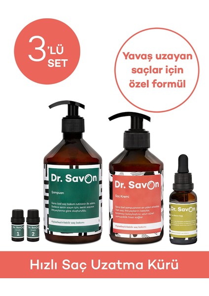 Dr. Savon Hızlı Saç Uzatma Kürü 3'lü Set