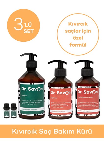 Kıvırcık Saç Bakım Kürü 3'lü Set