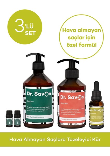 Hava Almayan Saçlara Tazeleyici Kür 3'lü Set