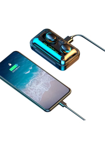 F9-5 Tws Kablosuz Bluetooth 5.0 Mikrofonlu Dokunmatik Kulaklık (Yurt Dışından)