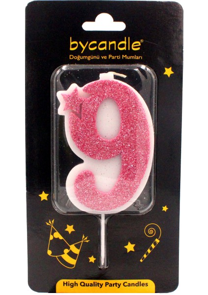 Simli Pembe Rakam Mum-9