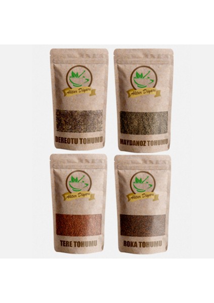 Tohum Seti (Roka,dereotu,tere,maydanoz Tohumları) 50 Gr'lık Paketler