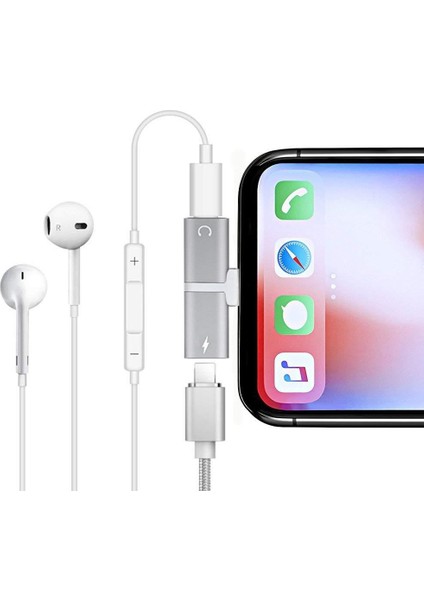 iPhone 7 8 11 x Xs Kulaklık Şarj Aleti Girişi Çoklayıcı Lightning modelleri