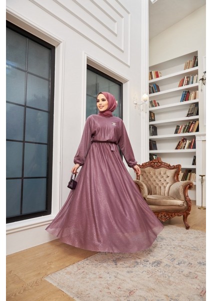 Kuşaklı Simli Abiye Gül