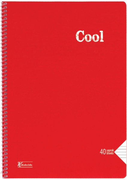 - Cool 40 Yaprak Çizgili A4 Plastik Kapak Spiralli Defter