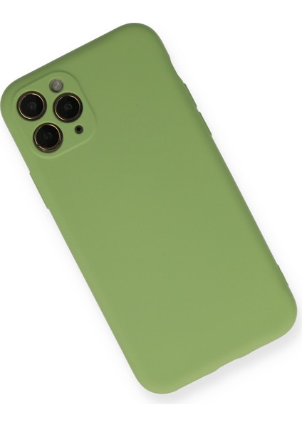 Apple iPhone 11 Pro Kılıf Lansman Içi Kadife Nano Silikon - Yeşil