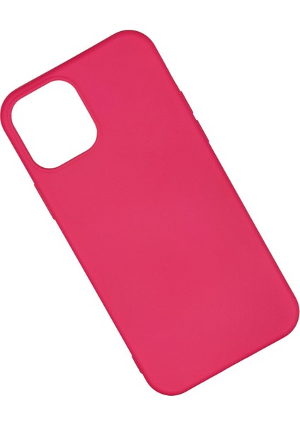 Apple iPhone 12 Kılıf Lansman Içi Kadife Nano Silikon - Koyu Pembe