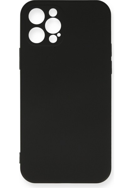 Apple iPhone 12 Pro Max Kılıf Lansman Içi Kadife Nano Silikon - Siyah