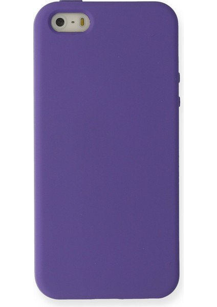 Apple iPhone 5 Kılıf Lansman Içi Kadife Nano Silikon - Mor