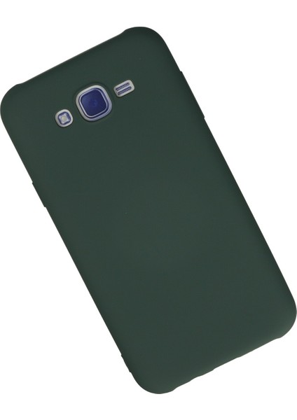 Samsung Galaxy J7 Kılıf Lansman Içi Kadife Nano Silikon - Koyu Yeşil
