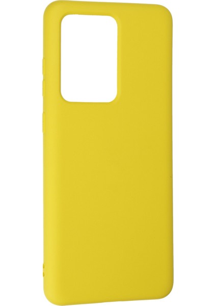 Samsung Galaxy S20 Ultra Kılıf Lansman Içi Kadife Nano Silikon - Sarı