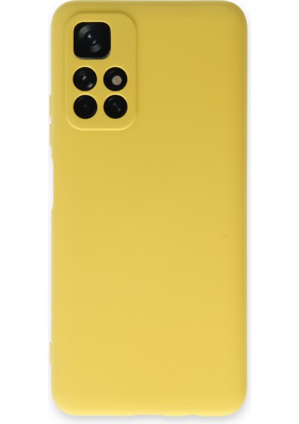 Xiaomi Redmi Note 11T Kılıf Lansman Içi Kadife Nano Silikon - Sarı