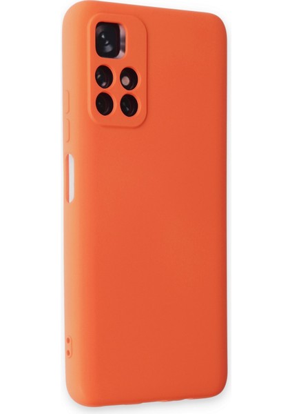 Xiaomi Redmi Note 11T Kılıf Lansman Içi Kadife Nano Silikon - Turuncu