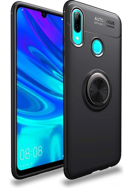 Huawei P Smart 2019 Kılıf Yüzüklü Silikon Range - Siyah