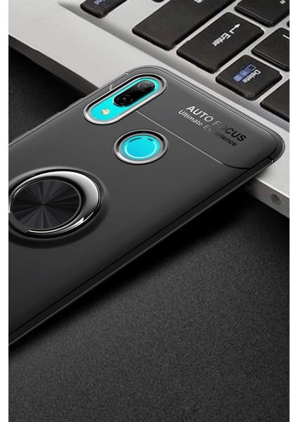 Huawei P Smart 2019 Kılıf Yüzüklü Silikon Range - Siyah