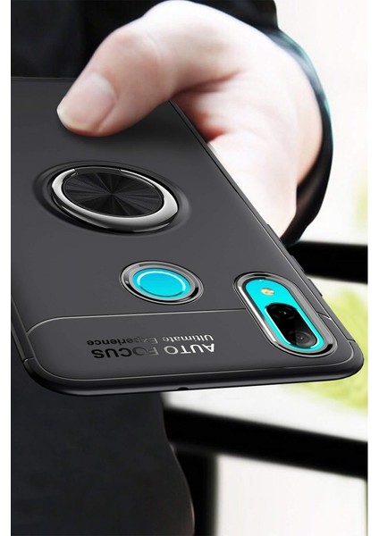 Huawei P Smart 2019 Kılıf Yüzüklü Silikon Range - Siyah