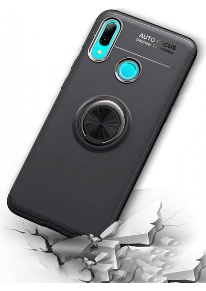 Huawei P Smart 2019 Kılıf Yüzüklü Silikon Range - Kırmızı fırsatları