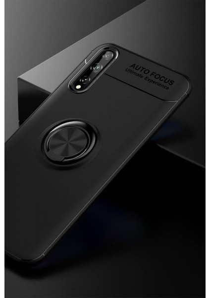 Huawei P Smart S Kılıf Yüzüklü Silikon Range - Siyah
