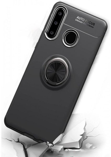 Huawei Y6P Kılıf Yüzüklü Silikon Range - Mavi indirimleri