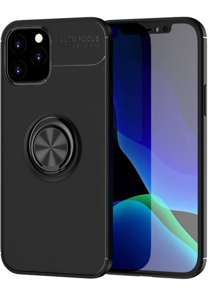 Apple iPhone 12 Kılıf Yüzüklü Silikon Range - Siyah