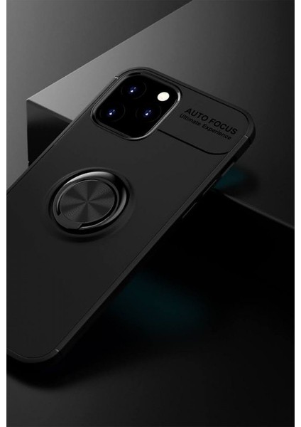 Apple iPhone 12 Kılıf Yüzüklü Silikon Range - Siyah