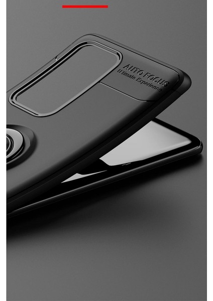 Huawei P40 Pro Kılıf Yüzüklü Silikon Range - Siyah-Gold fırsatları