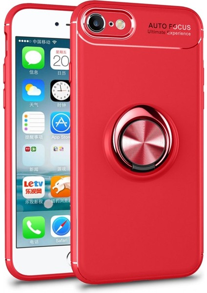 Apple iPhone 7 Kılıf Yüzüklü Silikon Range - Kırmızı