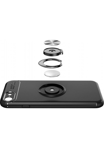 Apple iPhone 8 Kılıf Yüzüklü Silikon Range - Siyah