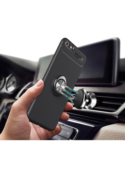 Apple iPhone 8 Kılıf Yüzüklü Silikon Range - Siyah