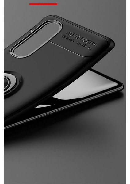 Oppo Find X2 Kılıf Yüzüklü Silikon Range - Kırmızı