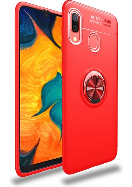 Samsung Galaxy A10S Kılıf Yüzüklü Silikon Range - Kırmızı