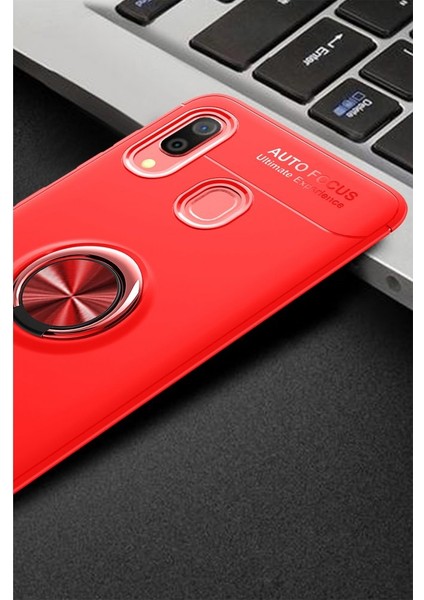 Samsung Galaxy A10S Kılıf Yüzüklü Silikon Range - Kırmızı fiyatları