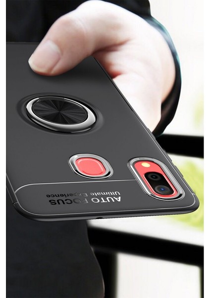 Samsung Galaxy A10S Kılıf Yüzüklü Silikon Range - Kırmızı modelleri