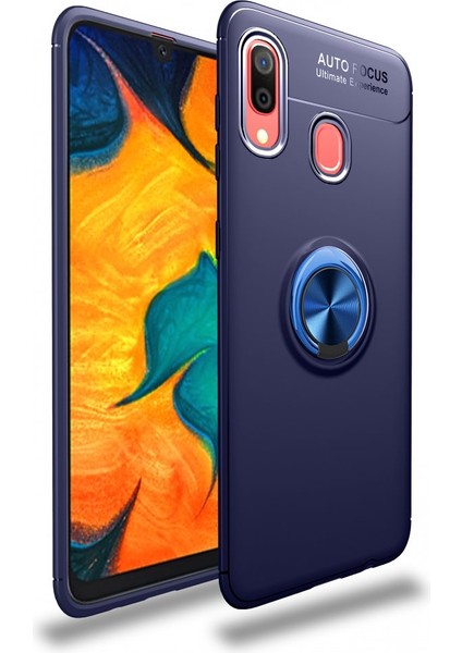 Samsung Galaxy A10S Kılıf Yüzüklü Silikon Range - Mavi
