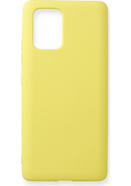 Samsung Galaxy A91 / S10 Lite Kılıf Lansman Içi Kadife Nano Silikon - Mat Sarı