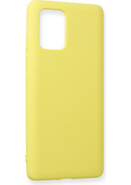 Samsung Galaxy A91 / S10 Lite Kılıf Lansman Içi Kadife Nano Silikon - Mat Sarı fiyatları