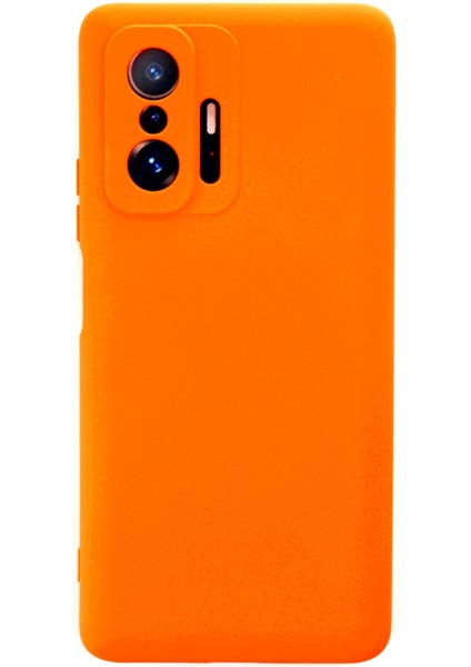 Xiaomi Mi 11T Kılıf Lansman Içi Kadife Nano Silikon - Turuncu
