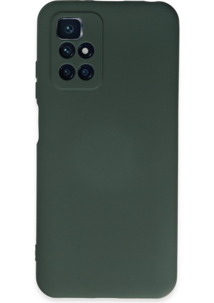 Xiaomi Redmi 10 Kılıf Lansman Içi Kadife Nano Silikon - Koyu Yeşil