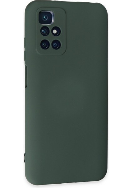Xiaomi Redmi 10 Kılıf Lansman Içi Kadife Nano Silikon - Koyu Yeşil
