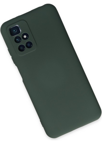 Xiaomi Redmi 10 Kılıf Lansman Içi Kadife Nano Silikon - Koyu Yeşil