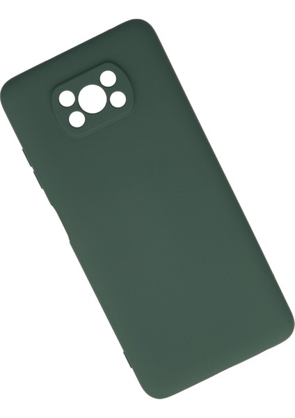 Xiaomi Poco X3 Kılıf Lansman Içi Kadife Nano Silikon - Koyu Yeşil
