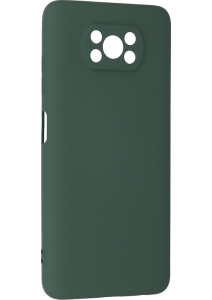 Xiaomi Poco X3 Kılıf Lansman Içi Kadife Nano Silikon - Koyu Yeşil