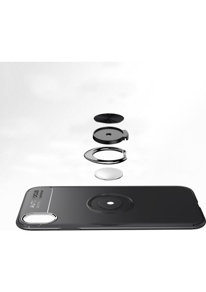 Huawei Y5P Kılıf Yüzüklü Silikon Range - Siyah indirimleri