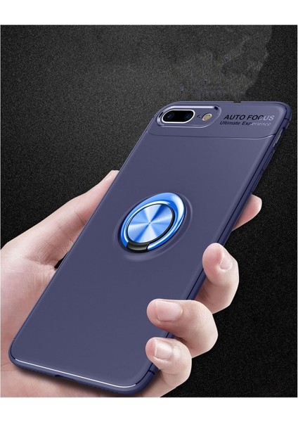 Apple iPhone 7 Plus Kılıf Yüzüklü Silikon Range - Mavi