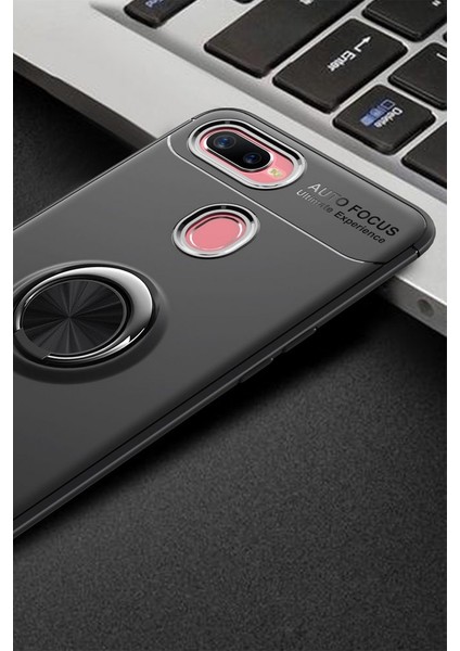 Oppo A12 Kılıf Yüzüklü Silikon Range - Siyah fiyatları