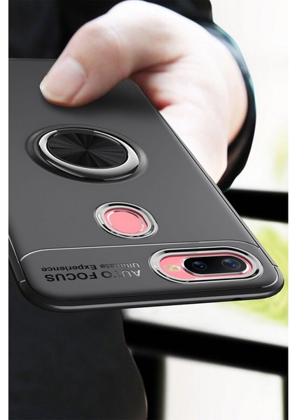 Oppo A12 Kılıf Yüzüklü Silikon Range - Siyah modelleri